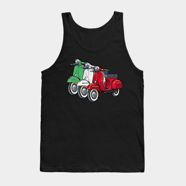 Italy Classic Vespa Scooter Moped Bike Retro Love Vintage Tank Top by Your Culture & Merch
